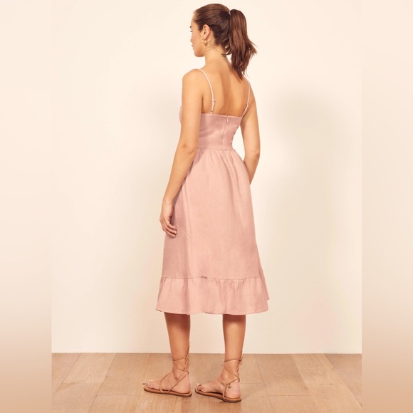 Reformation Eileen Midi Dress in Blush Size 2 - Picture 2 of 7